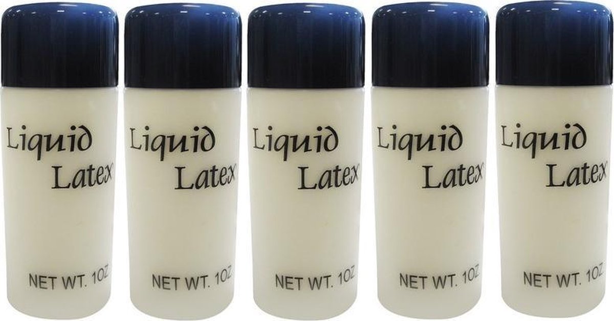 5x Vloeibare latex schmink/make-up 28 ml - Halloween FX make-up nephuid/wonden maken