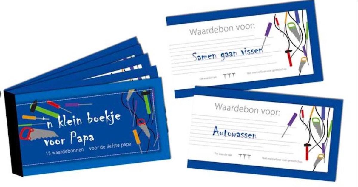 Waardebonnen boekje - 'n klein boekje voor Papa