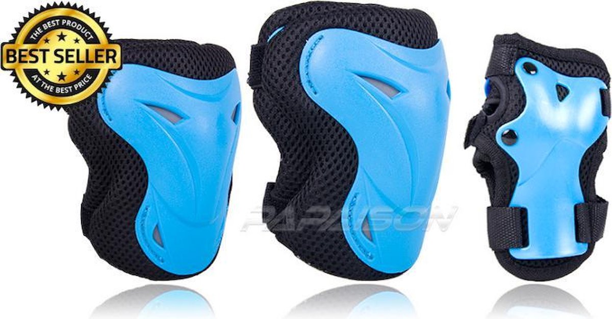 Excellente Skate Beschermset Blauw Deluxe - Skate Bescherming - Skeeler Beschermset- Skeeler bescherming - Pols