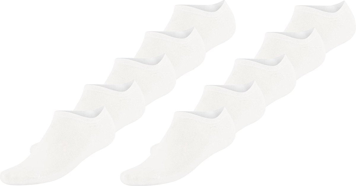 Cappuccino Italia - Heren Sokken 10 Paar Bamboe Sneaker Sokken - Wit - Maat 43-46