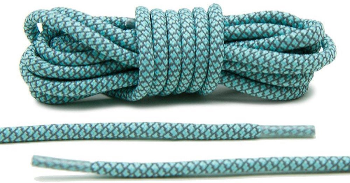 Reflecterende schoenveters - 125cm - Mint blauw