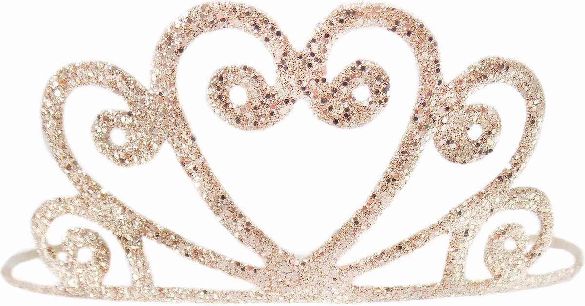 Goudkleurige glanzende tiara voor meisjes - Verkleedattribuut