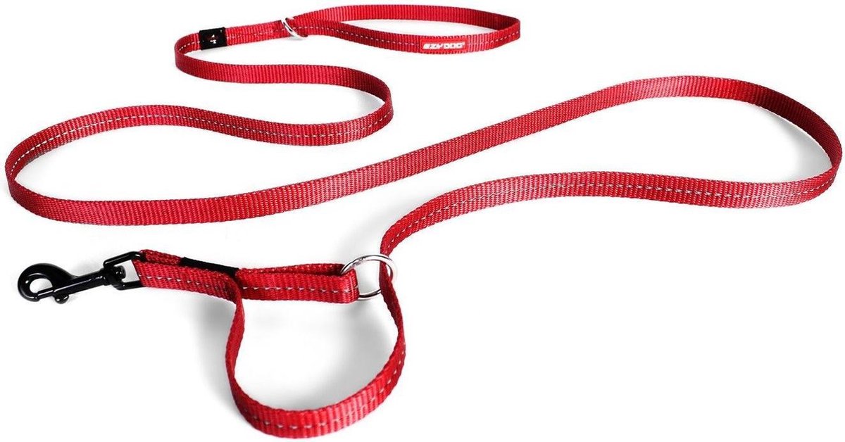 EzyDog Vario 4 LITE - Hondenlijn / riem - 12mm breed - Rood