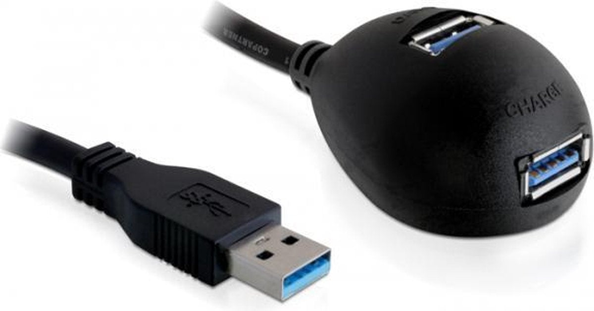 Delock - 2-Poorts USB Hub - Zwart