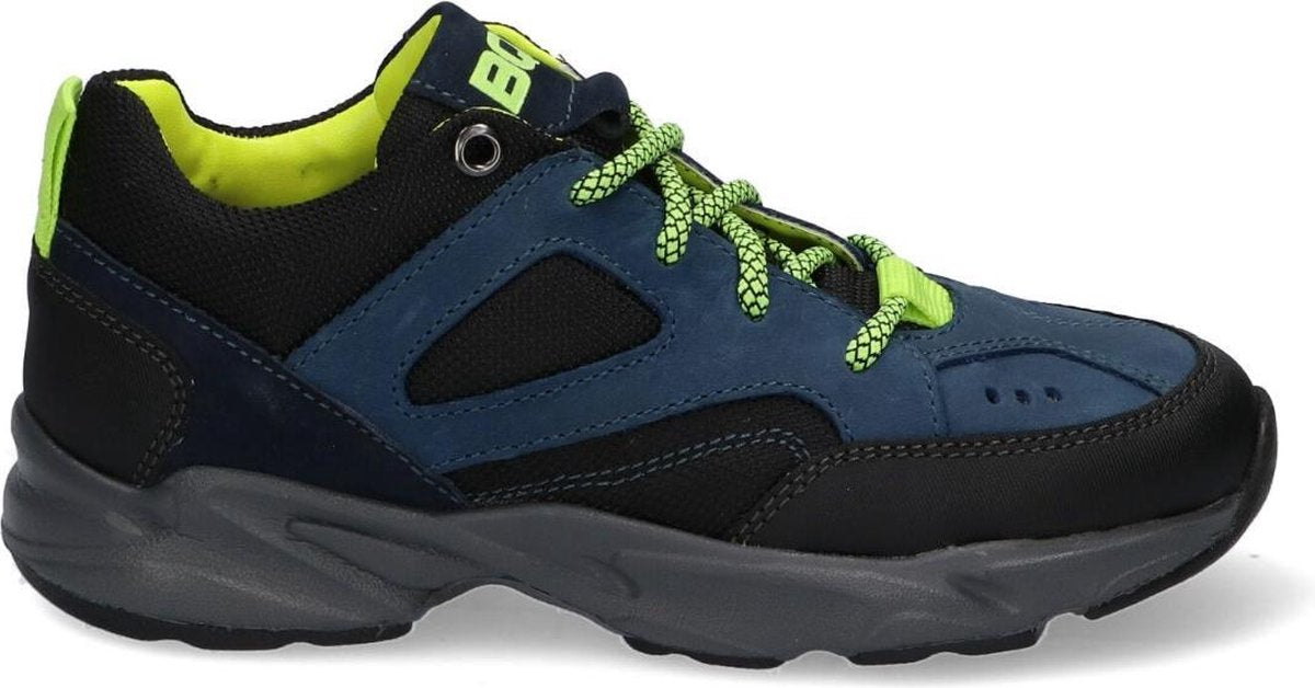 Braqeez 420960-528 Jongens Lage Sneakers - Blauw - Leer - Veters