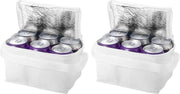 2x Witte mini koeltassen 20 cm voor 6/sixpack blikjes - 3