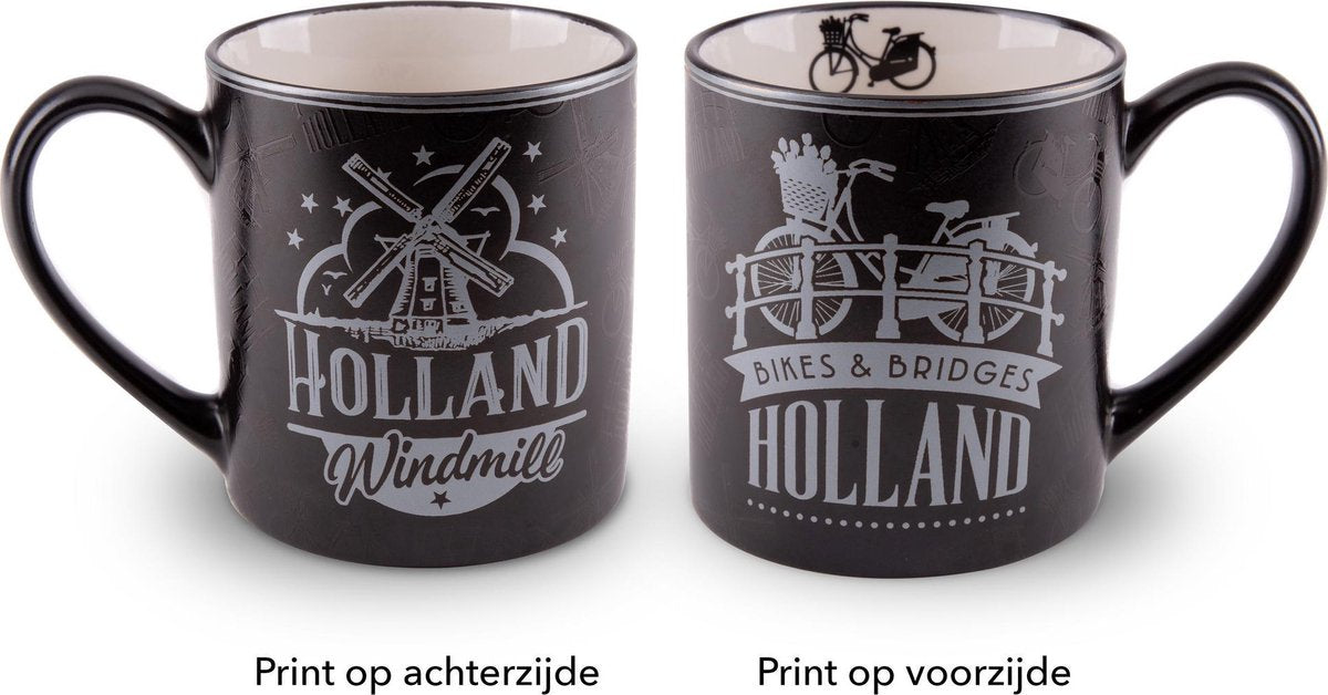 Beker Holland Zilverfolie Fiets En Huizen - Souvenir