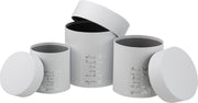 J-Line Set Van 3 Dozen Rond Hoog Bloemen Papier Wit/Zilver