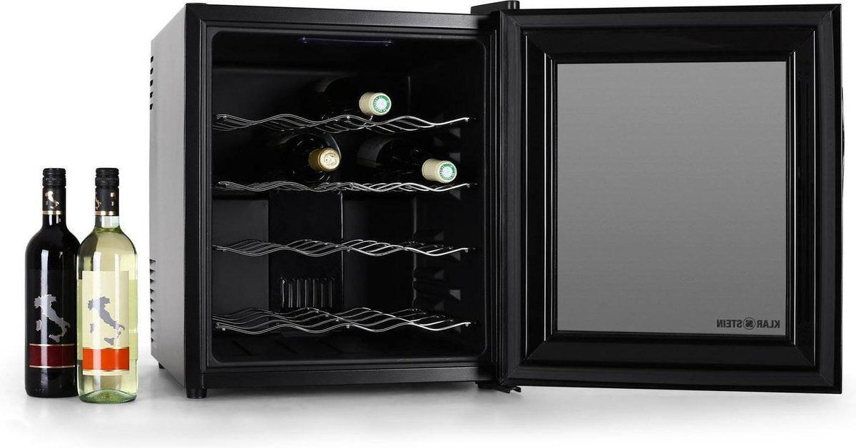 Klarstein MKS-1 Wijnkoelkast  48 liter /16 flessen - touchpadbediening - binnenverlichting met blauwe LED's - zwart