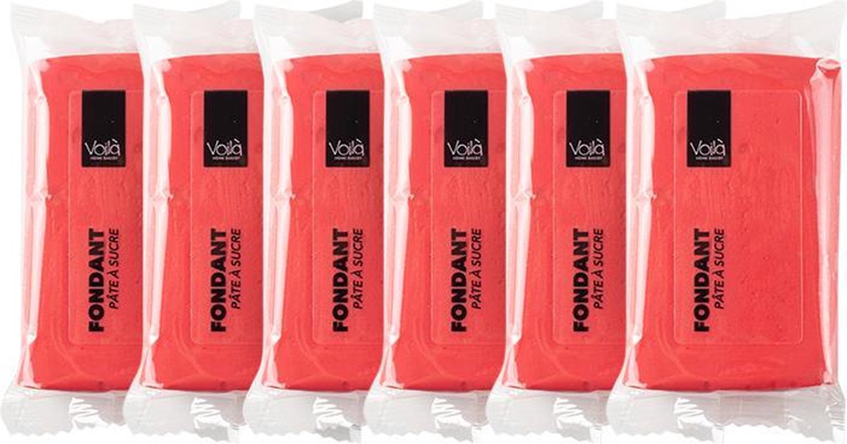 Voila Home Bakery | Rolfondant Voordeelverpakking 10 pakjes | Rood | 10x 150 gram (1