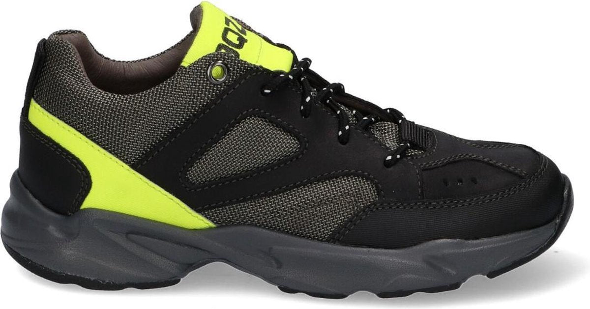 Braqeez Finn Fit Lage sneakers - Leren Sneaker - Jongens - Zwart - Maat 32