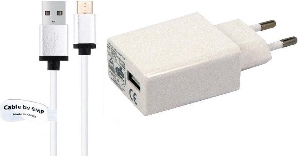 2A lader TUV gekeurd 1 m Oplaadkabel en oplader adapter met stekker. Past ook op Eldohm. o.a. Kurio Phone