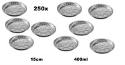250x Schaal aluminium rond 15cm boterkoek 400ml - warmhoud schaal koek bakken BBQ festival thema feest