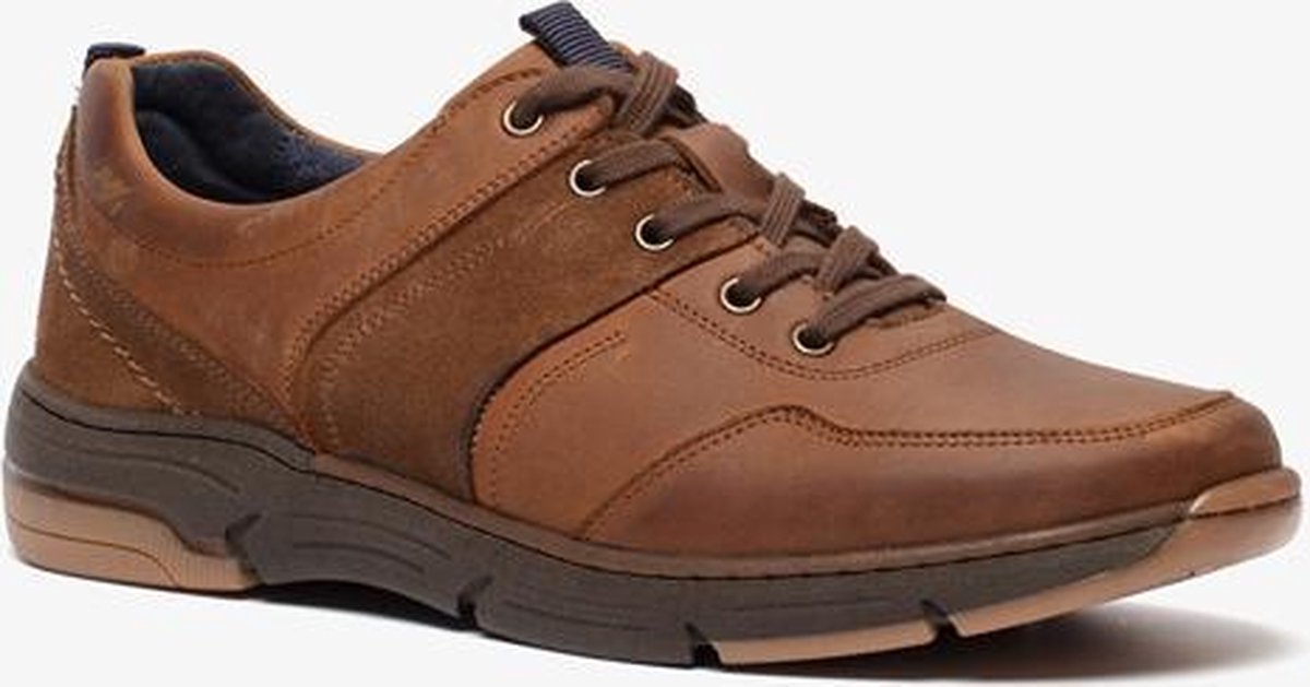Hush Puppies leren heren veterschoenen - Bruin - Maat 45