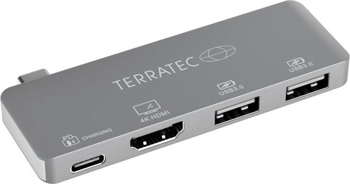 Terratec Connect C4 USB-C Docking station - Adapter USB-C - HDMI 4K - 2x USB3.0 - 1 x USB-C PD Passthrough oplaadpoort