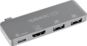 Terratec Connect C4 USB-C Docking station - Adapter USB-C - HDMI 4K - 2x USB3.0 - 1 x USB-C PD Passthrough oplaadpoort