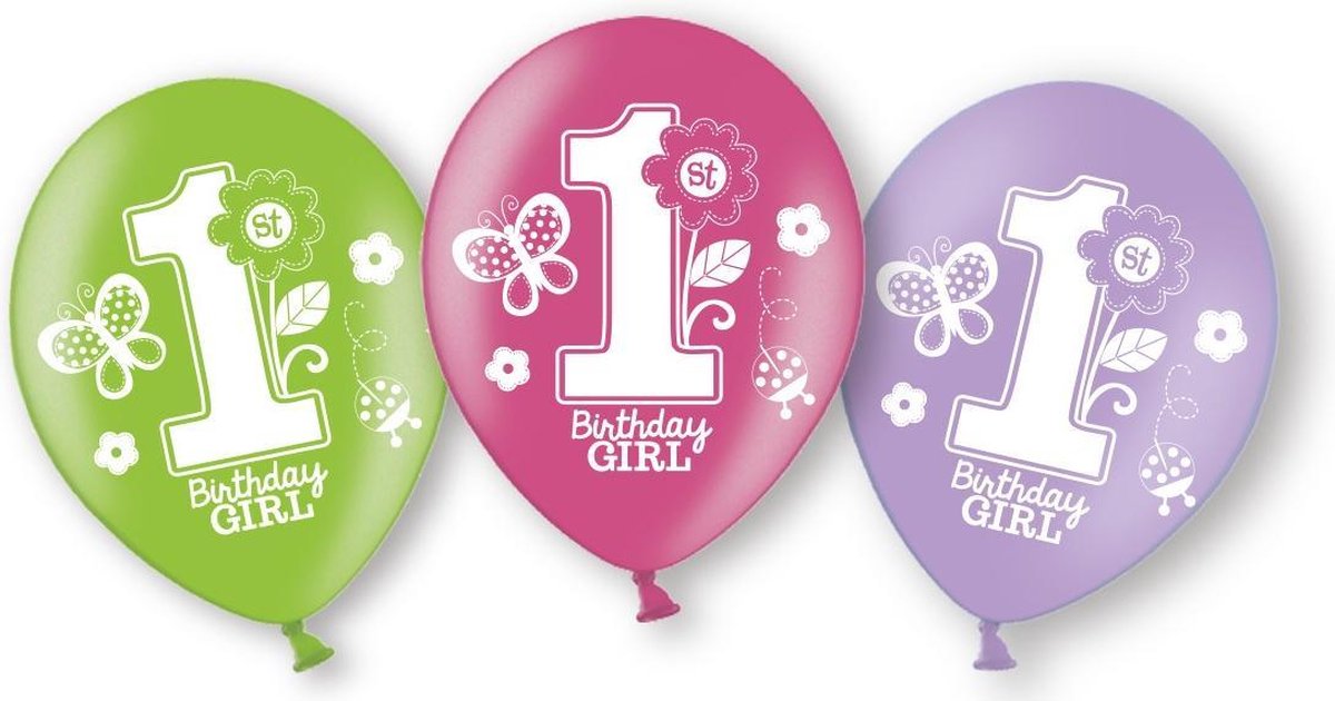 Amscan Ballonnen 1 Jaar Sweet Birthday Meisjes 27