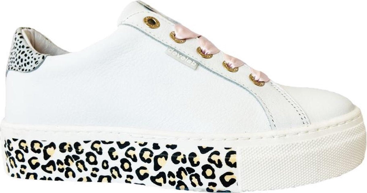 Witte Develab Veterschoenen Leopard
