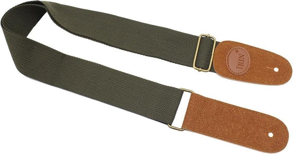 Professionele Verstelbare Stevige Gitaarband - Gitaarbanden - Guitar strap Band - Luxe Gitaarriem - Gitaar Riem - Bas Elektrische Akoestische Klassieke Gitaar - Verstelbaar - 100% Katoen - Groen Kurk
