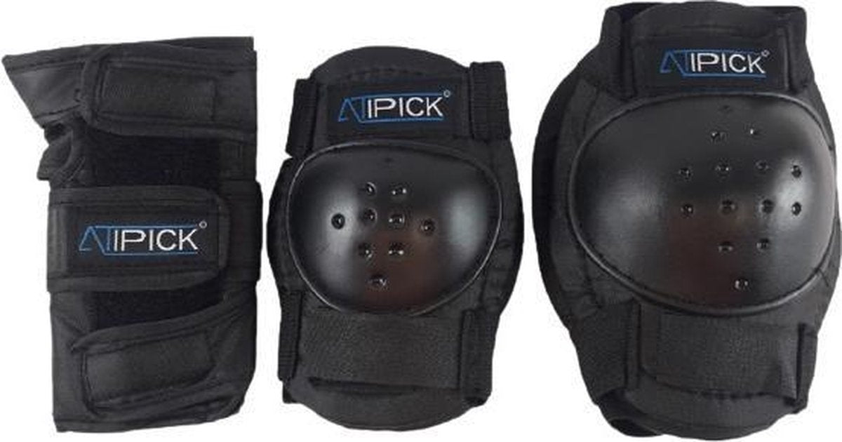 Atipick Skate Beschermset Junior Zwart 6-delig