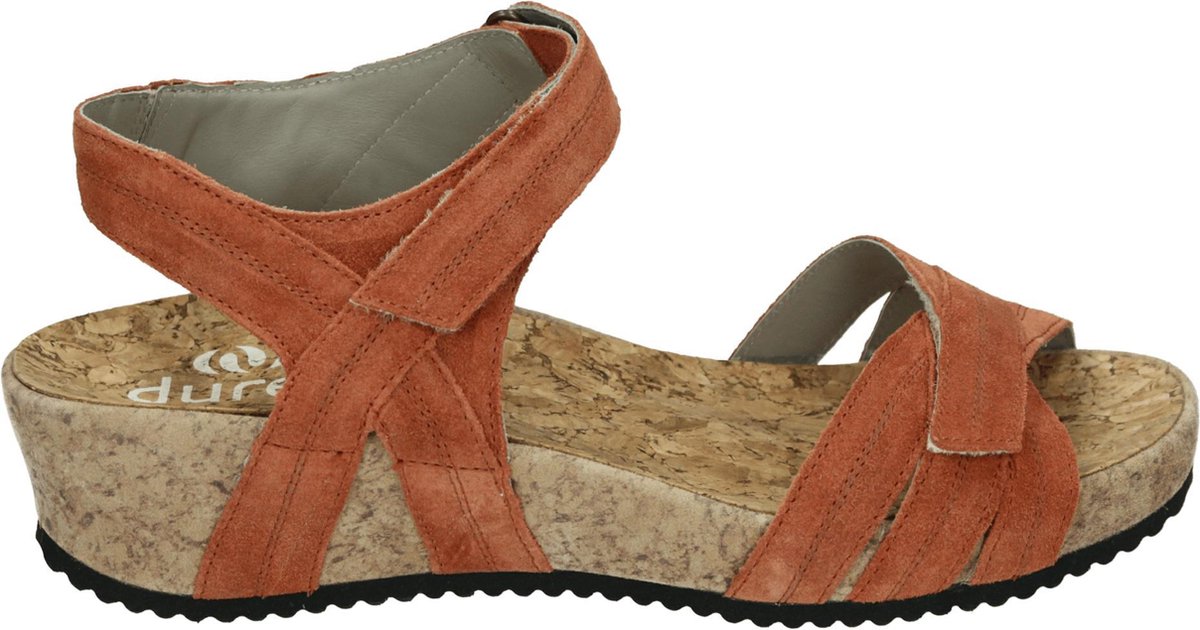 Durea 7393 H - Volwassenen Sandalen met hakDames Sandalen - Kleur: Cognac - Maat: 37.5