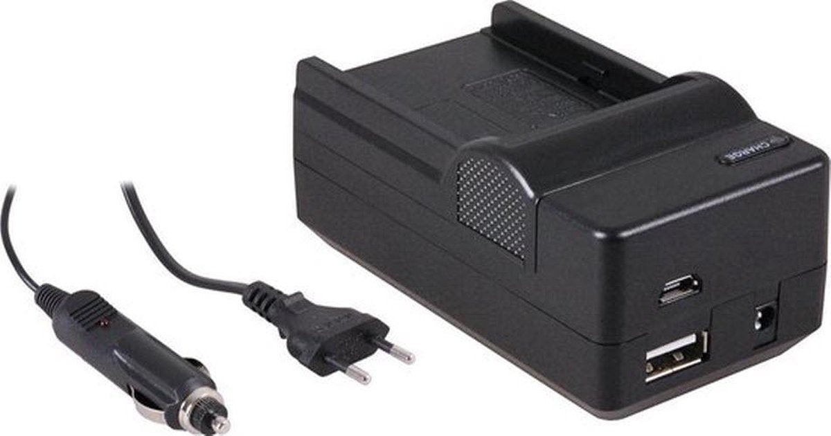Huismerk 4-in-1 acculader voor Sony NP-FM500H accu - compact en licht - laden via stopcontact