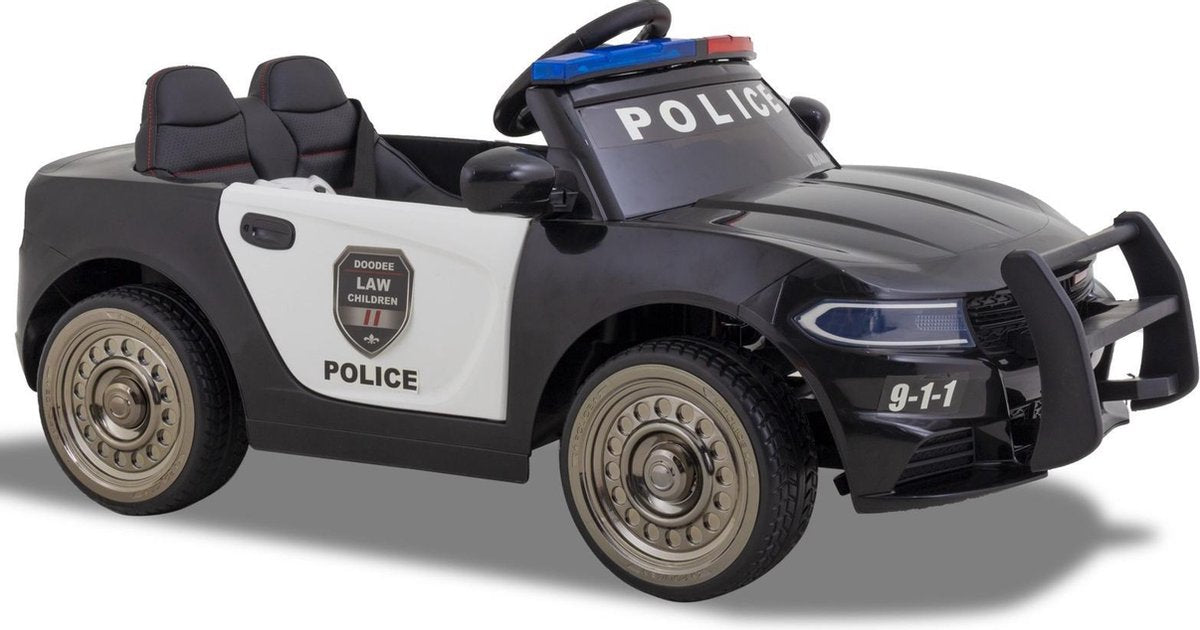 Kijana Politie - Elektrische Kinderauto - Ford style - Sterke Accu - Afstandbediening - Zwart
