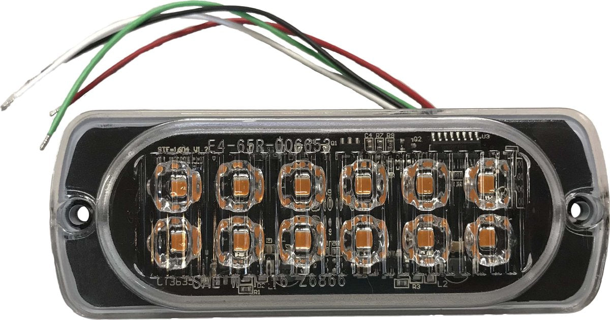 Noodlicht - Alarmlicht - Strobe - Oranje - 12-24V - Auto - Aanhangwagen - 12 LEDS