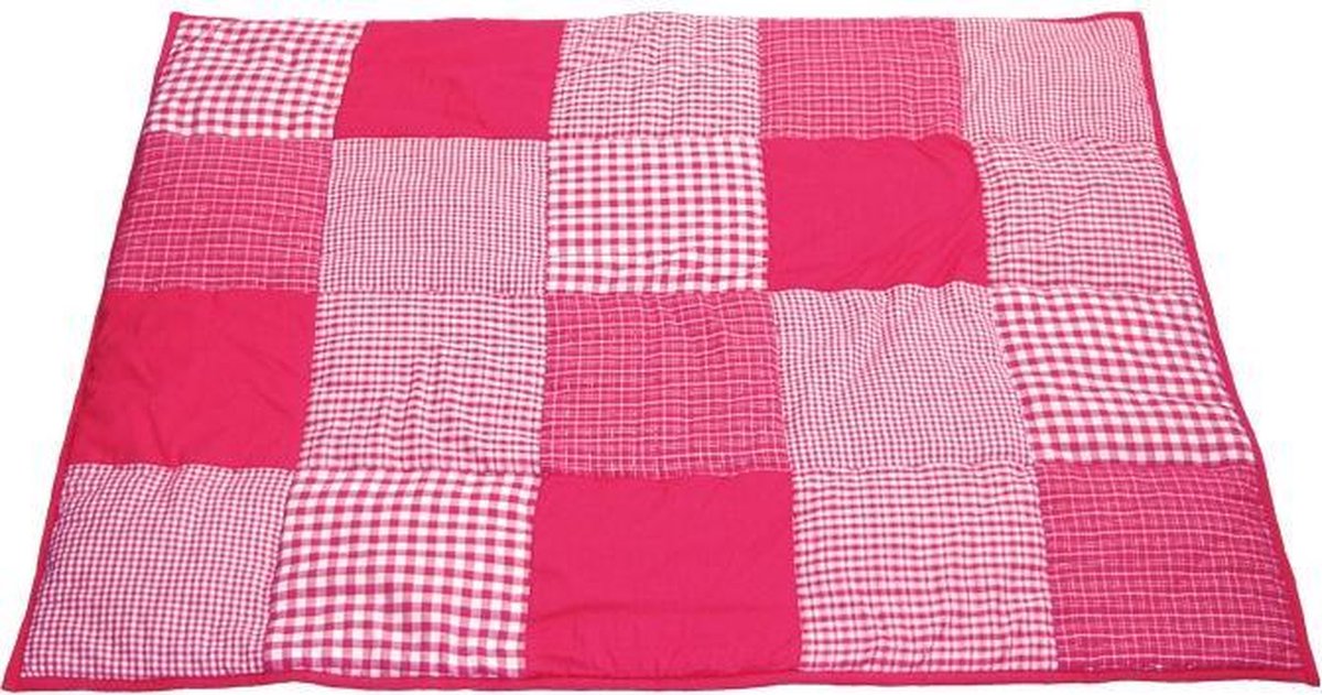 Taftan - Boxkleed Ruitjes Patch - 100 x 80 cm - Fuchsia