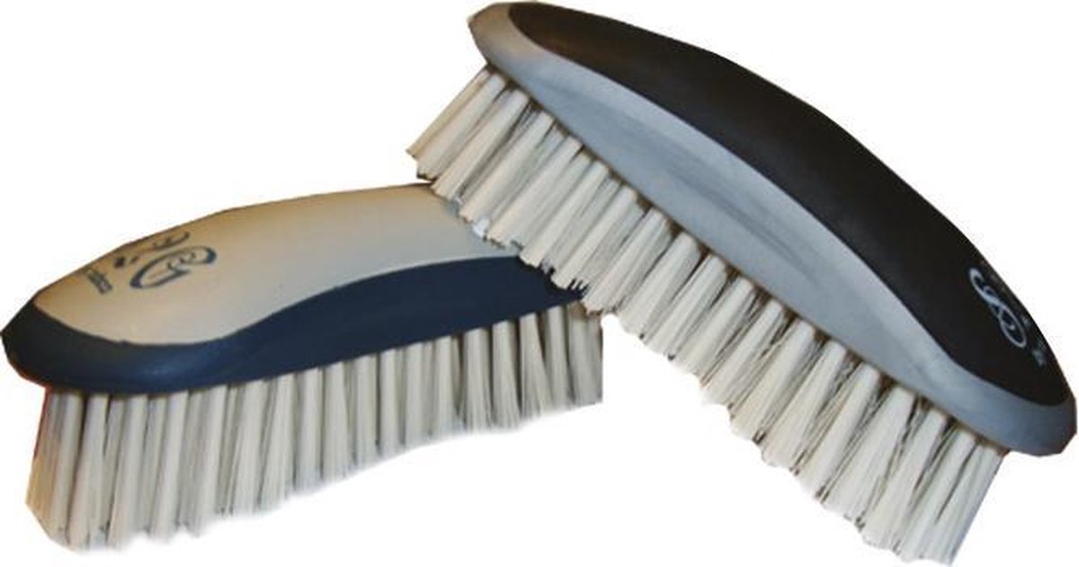 S2g Paardenborstel Luxe Hard 12 Cm Nylon Beige/blauw
