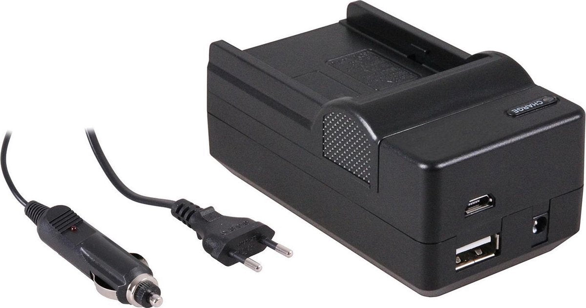 Huismerk 4-in-1 acculader voor Sony NP-FM500H accu - compact en licht - laden via stopcontact