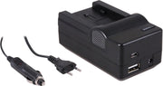 Huismerk 4-in-1 acculader voor Panasonic VW-VBT190 / VW-VBT380 - compact en licht - laden via stopcontact