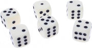 Longfield games Dobbelstenen 6 stuks creme 16mm