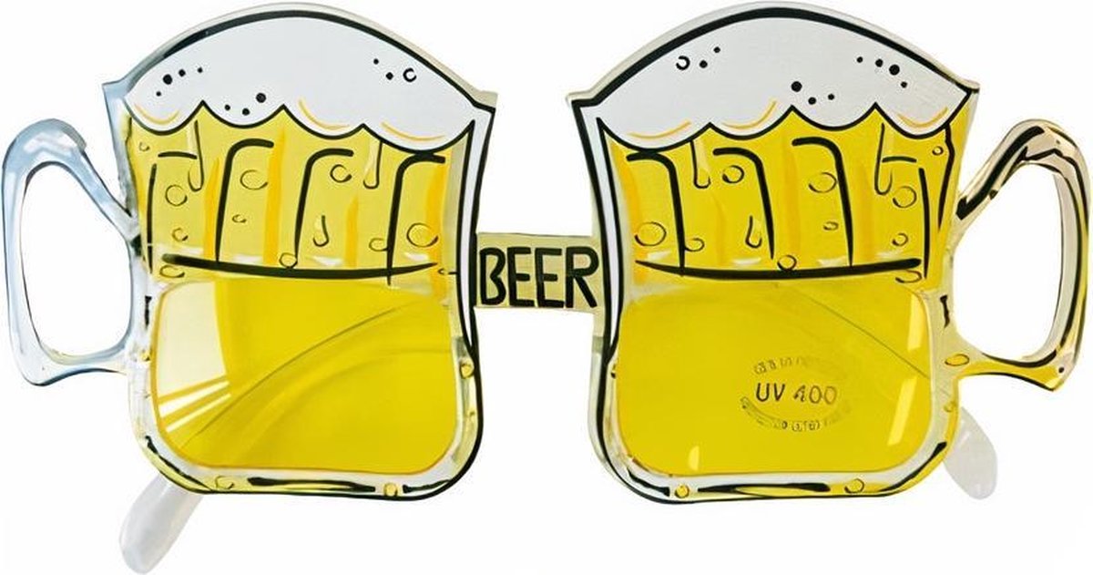 Verhaak Bierglasbril Geel/wit One-size