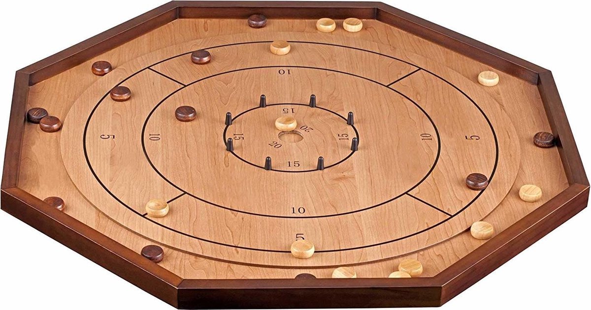 Canadees Crokinole - 69x69cm - met Tas Compleet & Luxe