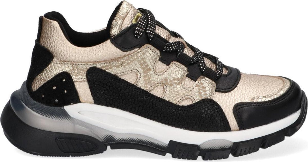Braqeez 421972-589 Meisjes Lage Sneakers - Goud - Textiel - Veters