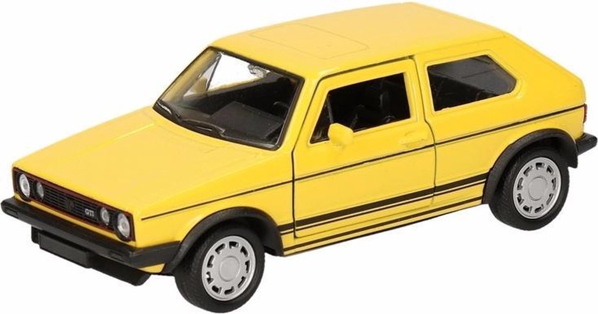 Speelgoed modelauto gele Volkswagen Golf I GTI speelauto 12 cm