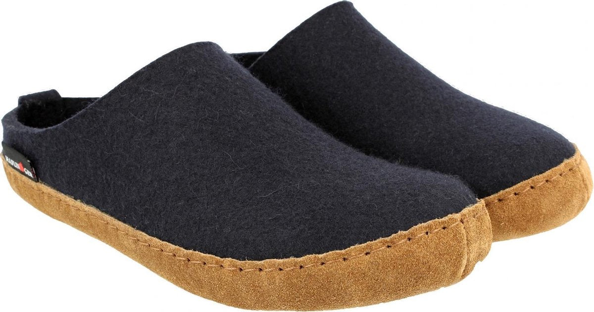 Haflinger Emil's Toffel -instap pantoffel - Blauw - Maat 45 - Vilt
