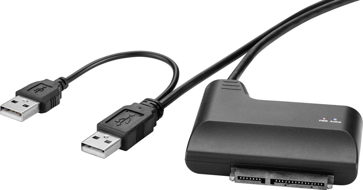 Renkforce Harde schijf Adapter [1x USB-A 2.0 stekker - 1x SATA-combi-stekker 15+7-polig] 30.00 cm Zwart