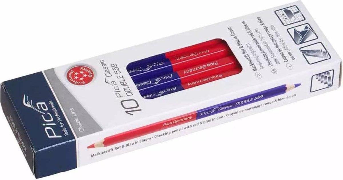 Pica 559 Classic Dubbel potlood - 175mm - Rood/Blauw (10st.)