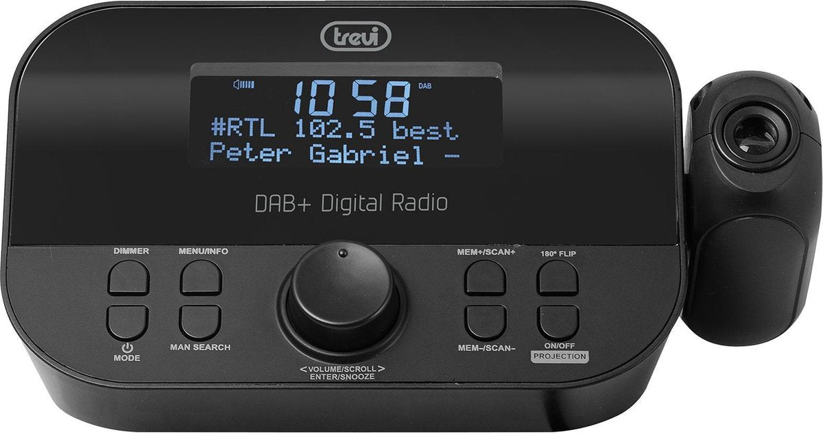 Wekkerradio met tijd projectie
