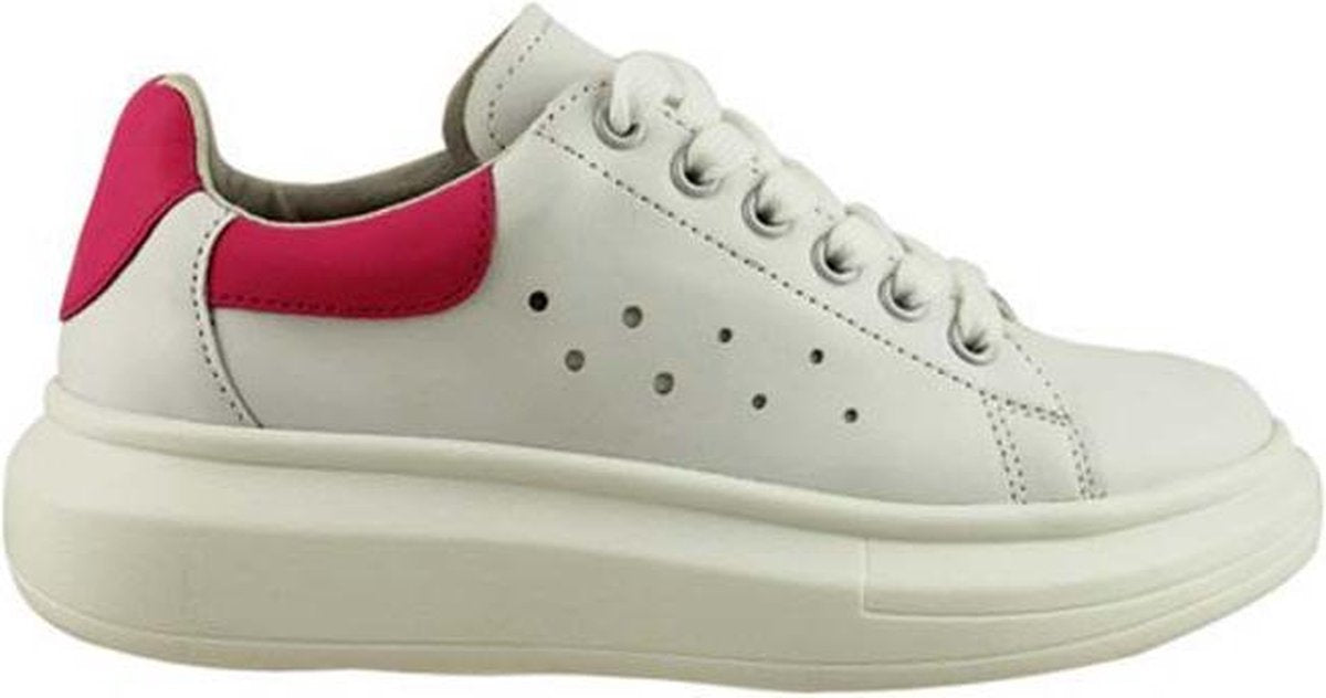 Braqeez Alba Alex Meisjes Lage Sneakers - Wit - Leer - Veters