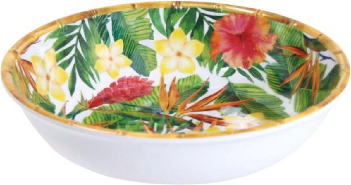 Grande assiette fleurs exotiques
