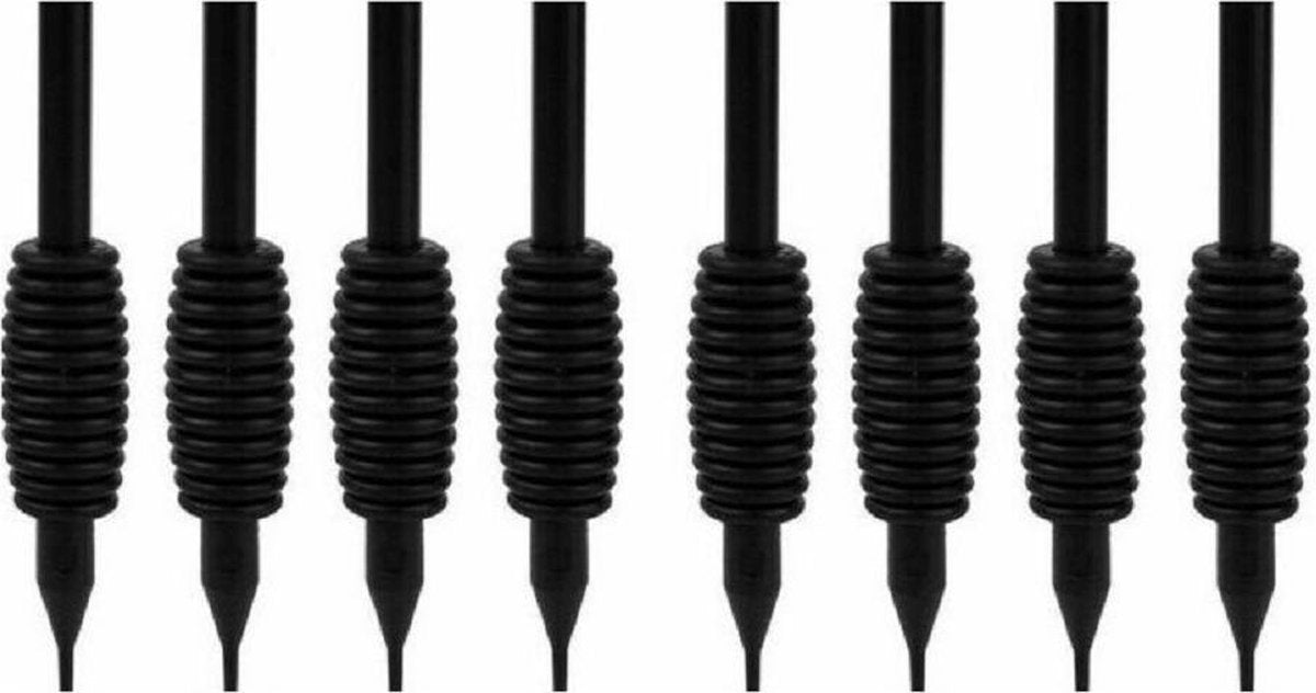 8 rubber tattoogrips- ZONDER NAALD- tatoeage grips in verschillende maten