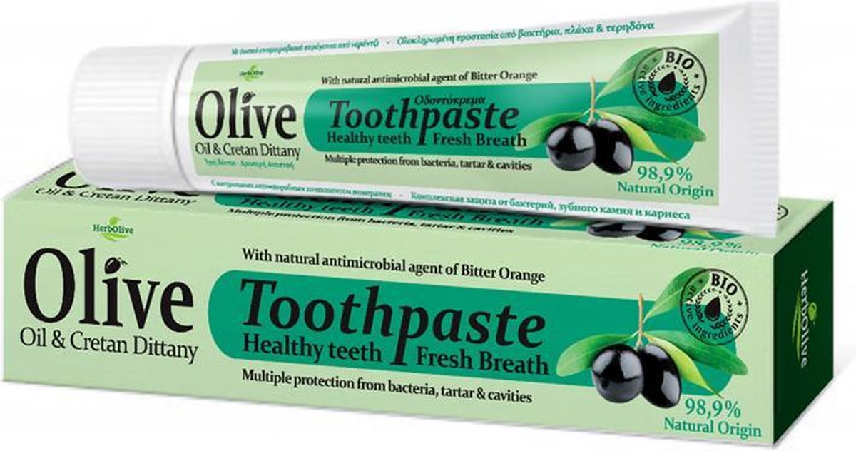 Herbolive Tandpasta - Olijfolie & Cretan Dittany - 75ml -  Met Fluoride