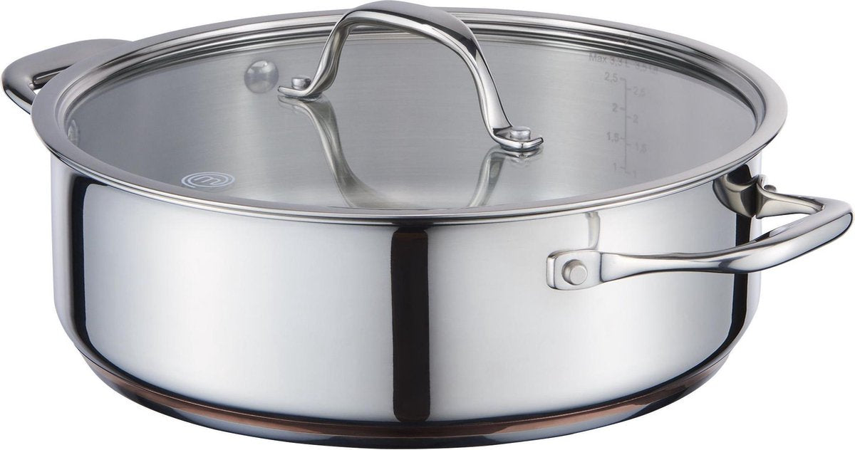 Masterchef Smoorpan Koper - Ø 24 cm - Incl. Dekstel - 4
