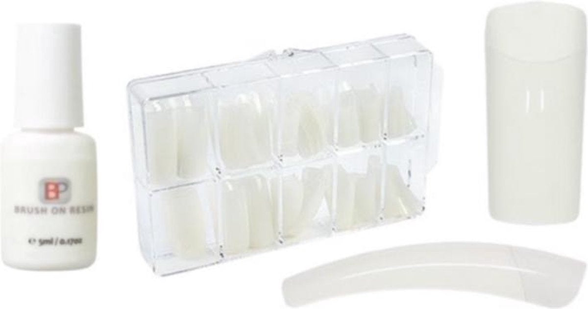 Nepnagels 500 stuks Naturel + 5 ml nagellijm - Acrylnagels - Tips - Kunstnagels pakket
