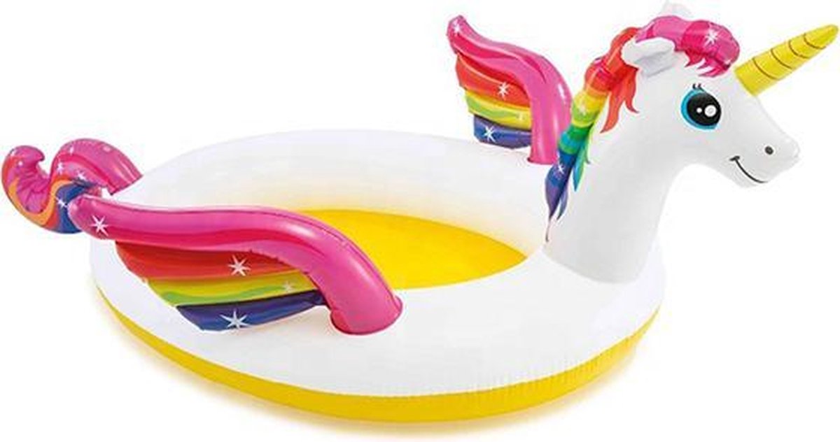 Opblaasbaar Kinderzwembad met Water Sproeier- Intex Zwembad- Babyzwembad - Kinderzwembad - Speelzwembad - 272x193x104 cm - Voor Tuin