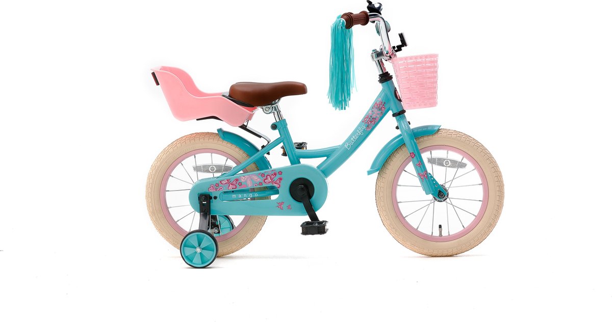 Nogan Butterfly Kinderfiets - 12 inch - Turquoise