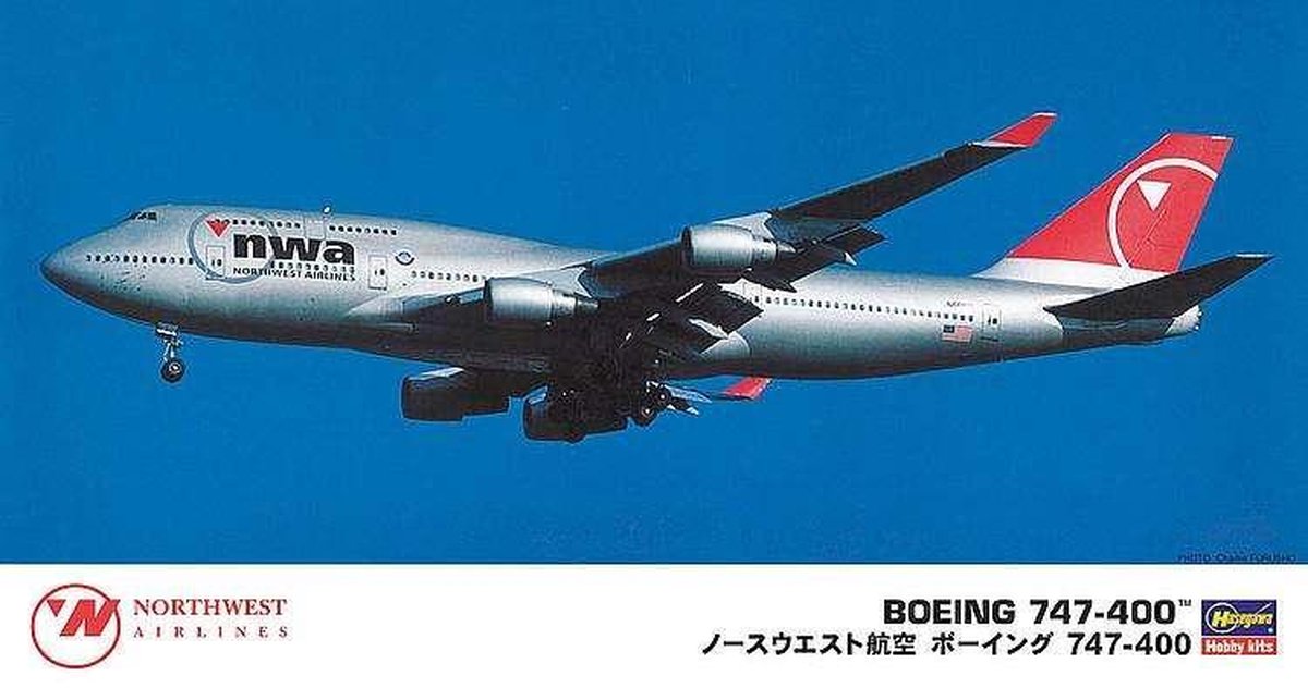 Hasegawa - 1/200 Boeing 747-400 Northwest Airlines (4/20) * - HAS610834